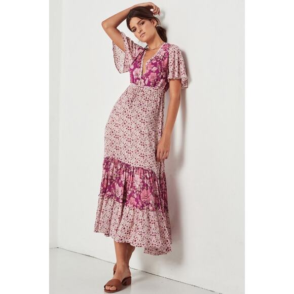 Spell and the Gypsy Collective Winona Maxi Gown in Berry Size Small - Picture 3 of 10